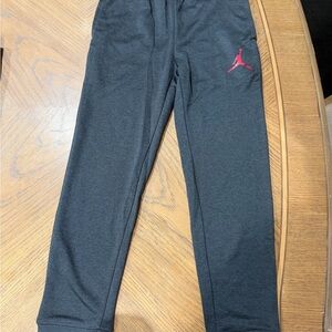 Jordan Kids Charcoal Joggers with Red Logo